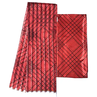 

Newest Design Organza Silk Fabric 4 +2 Yards Ribbon Silk Fabric High Quality Digital African Print Silk Fabric For Cloths