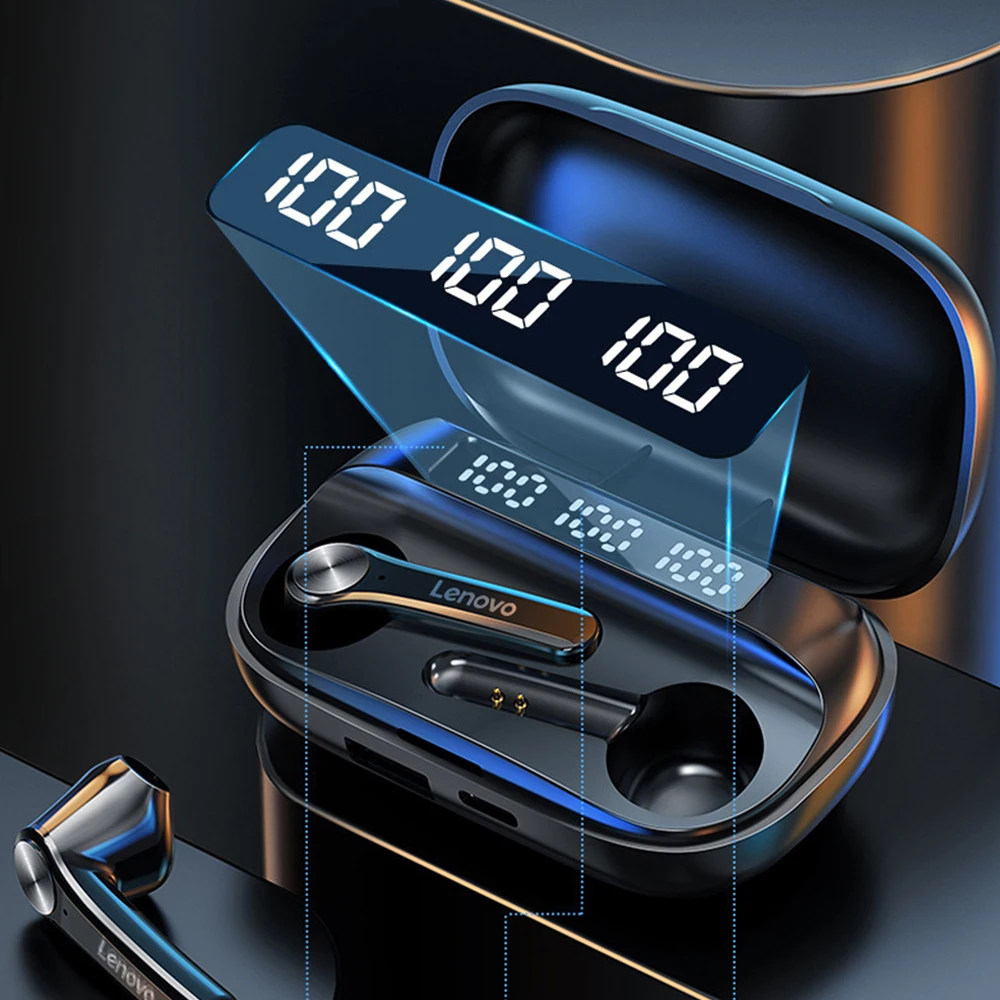 Беспроводные Bluetooth наушники Lenovo QT81 стереозвуковая гарнитура с сенсорной кнопкой