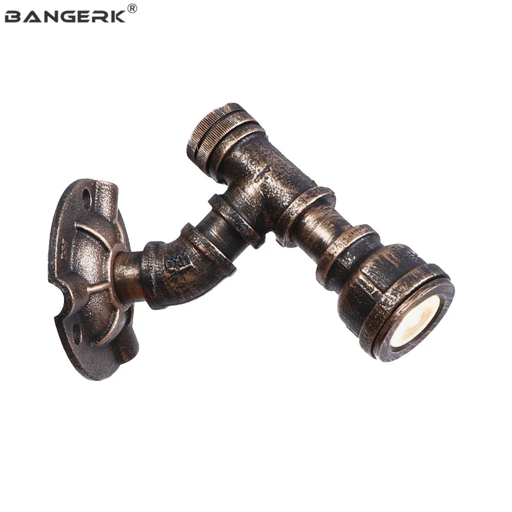 

Industrial Loft Rust Iron Wall Lamp LED Sconces Vintage Water Pipe Wall Lights Luminaire For Aisle Bedside Home Decor Lighting