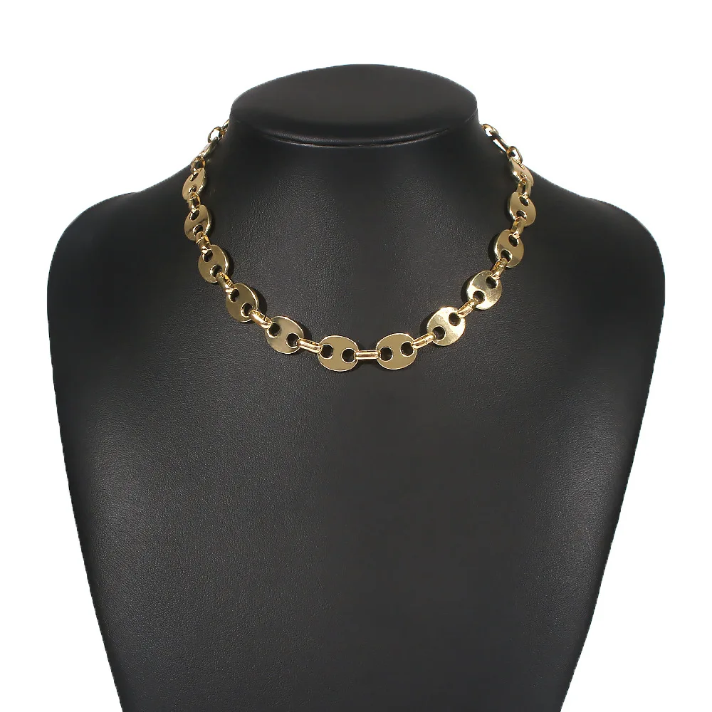 Wgoud Лидер продаж панк Высокое качество Золотой цвет геометрический чокер для