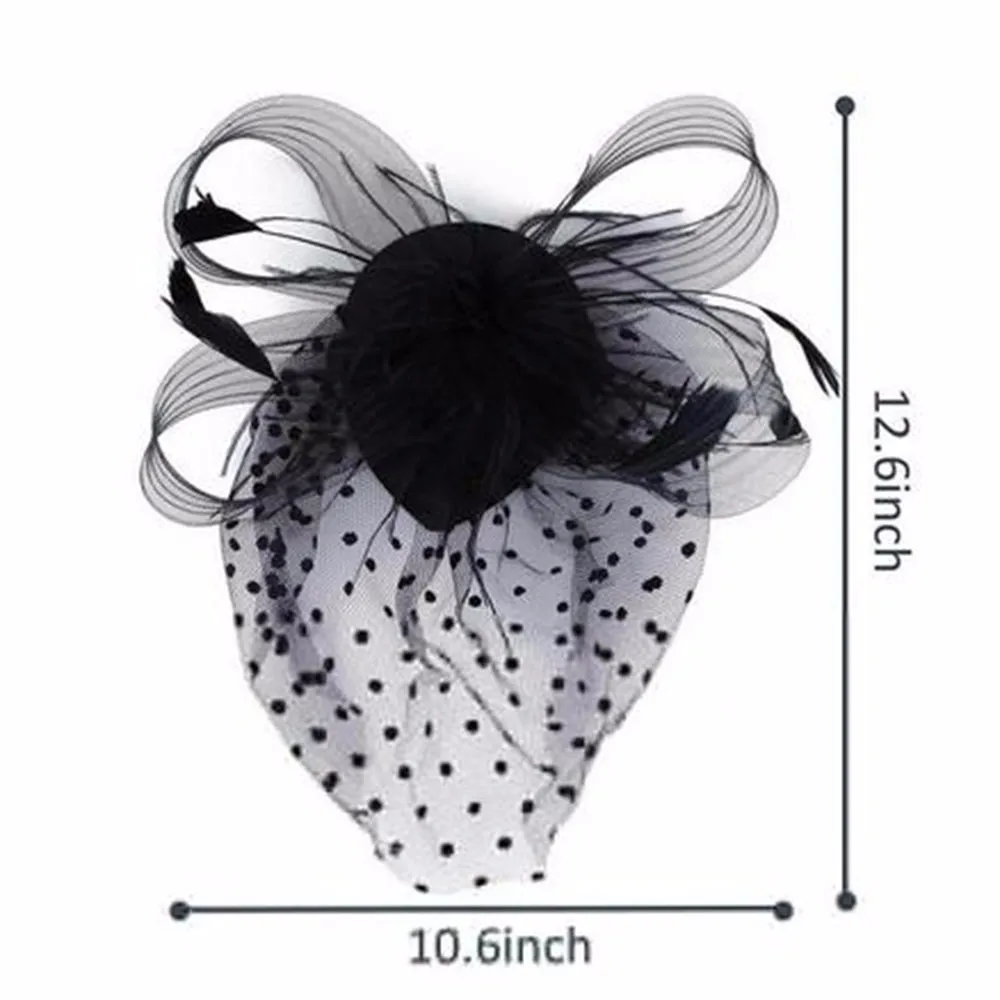 

Black Clip Band Veil Accessories Novel Wedding Decor Party Fascinator Accessory Lady Feather Hair Hat Flower Head