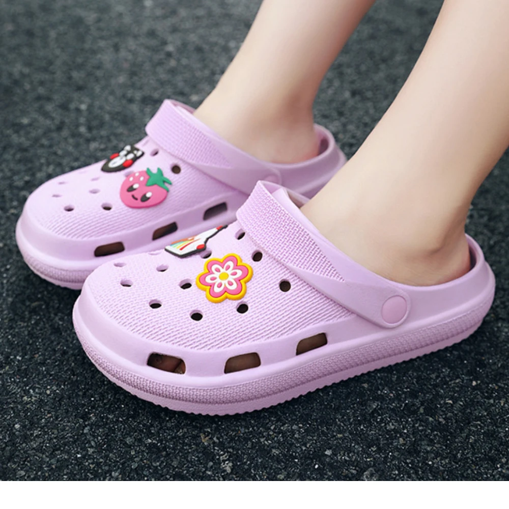 

WOMEN SANDALS SUMMER 2021 MULE SHOES FOR WOMAN FEMALE TEENS PVC CHARMS DESIGN GOOD EVA ANTI-SLIPPERY EURO SIZE 36 37 38 39 40