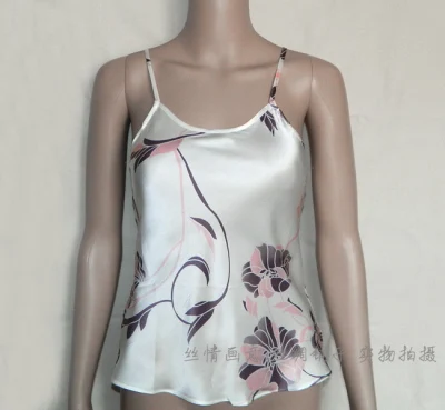 Шелковая тонкая бретелька 100% шелк маленький жилет базовое универсальное летнее