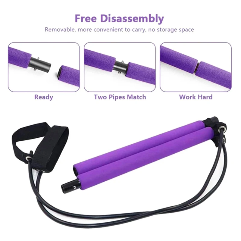 

Portable Gym Body Abdominal Resistance Bands Home Yoga Pull Rods Pilates Exercise Stick Resistance Bands Rope Puller