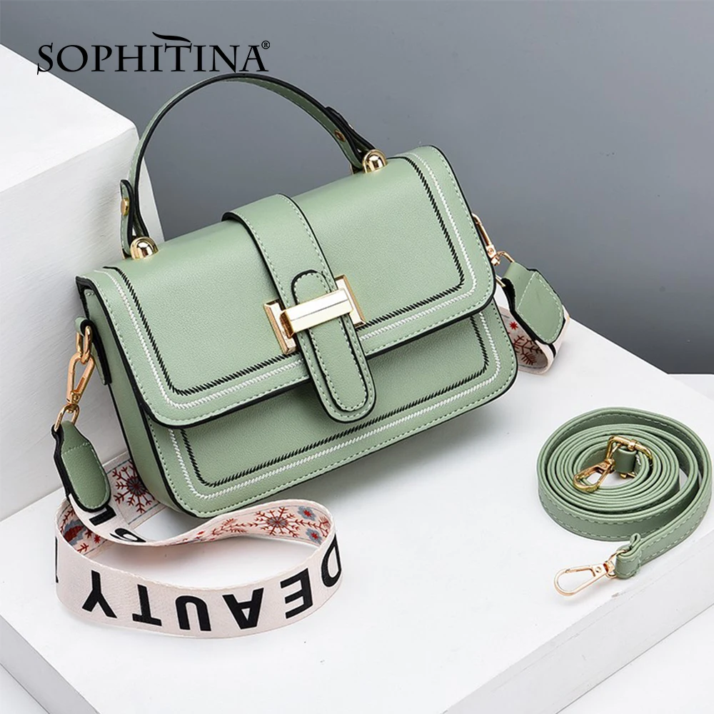 Модные женские сумки на плечо SOPHITIA с металлической пряжкой молнии буквенным