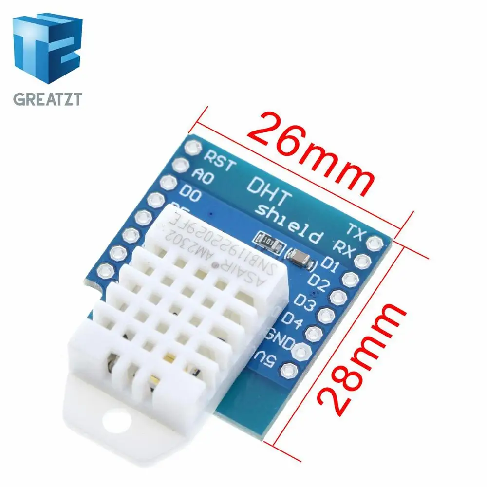Dht Pro щит для D1 мини DHT22 одного автобуса цифровой датчик температуры и влажности