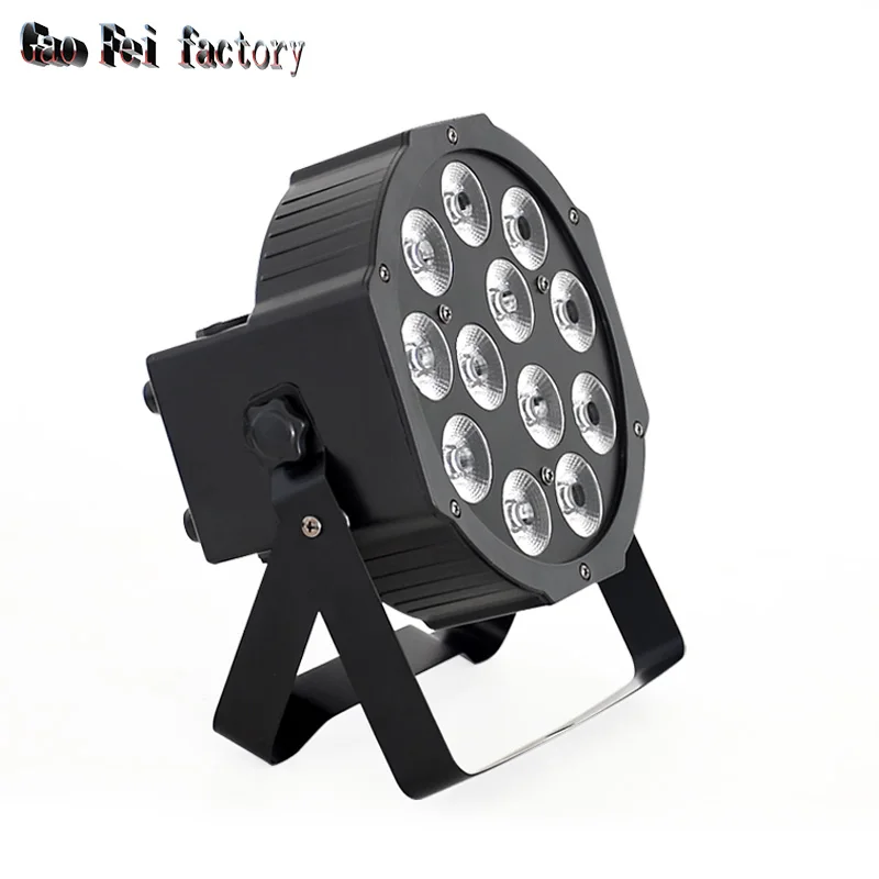 1 шт./лот 12 Вт светодиодные лампы 12x12 Вт светодиодные Par огни RGBW 4в1 плоский par led dmx512 дискотечные огни профессиональное сценическое dj оборудование