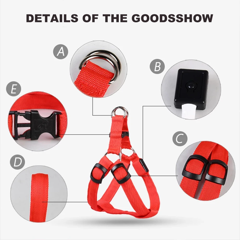 Зарядка через USB или кнопка аккумулятора Светодиодный ошейник для собак с