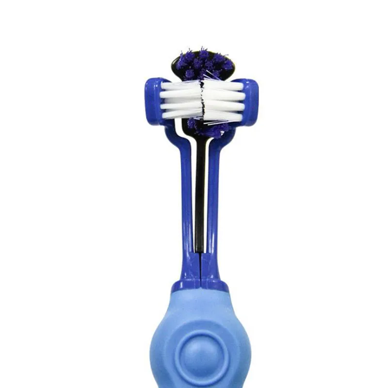 Зубная щетка для собак кошек зубная с тремя головками товары чистки плюшевый