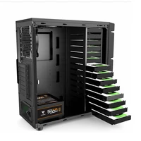 14bay hard drive tower multi disk storage server desktop computer chassis atx compatible main box quasi power supply chia mining