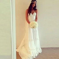 new summer boho lace backless bridal wedding dresses sweetheart sleeveless appliqued wedding gowns for bride court train 2020
