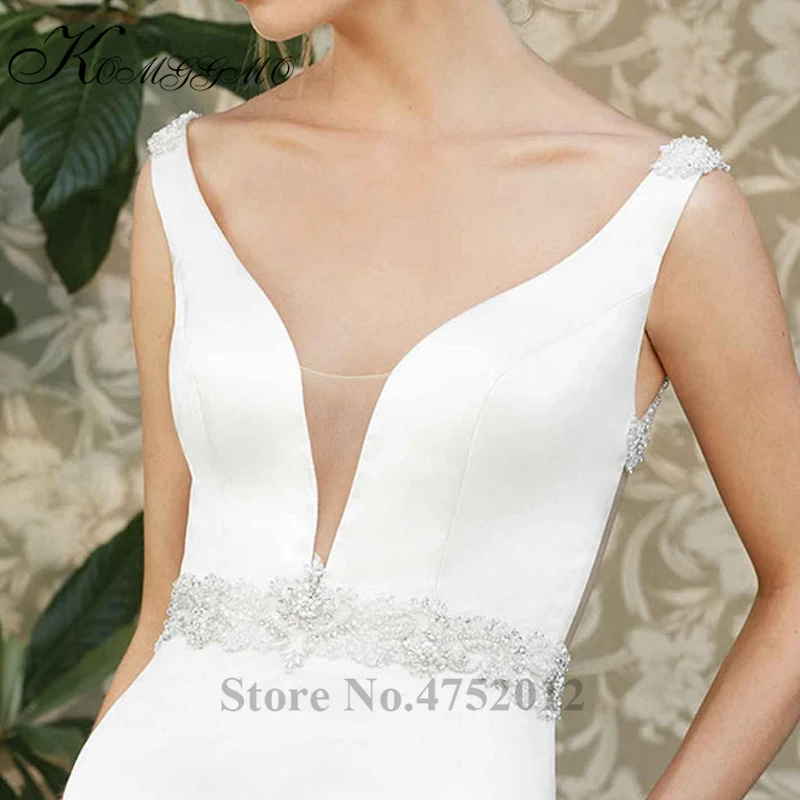 KOMGGMO простой дизайн свадебное платье трапециевидной формы со шлейфом Vestidos De Novia