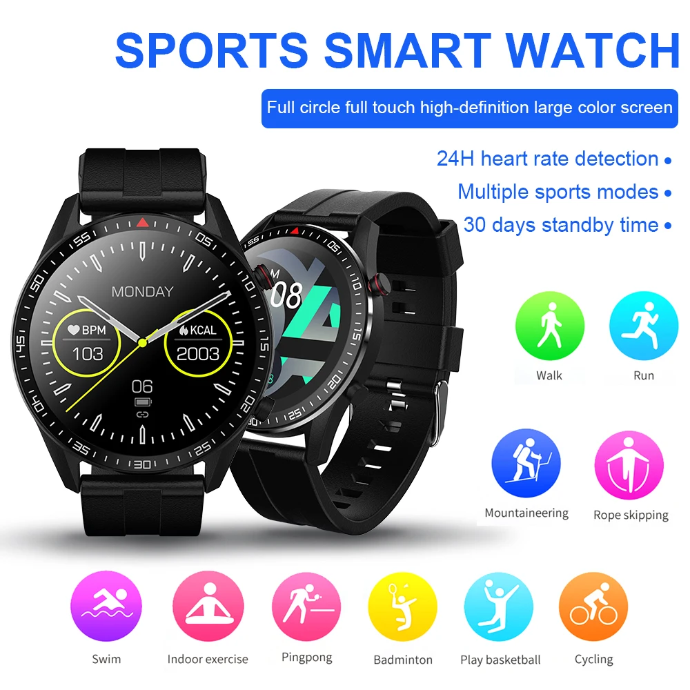 

D1 Full Circle Screen 1.28in Smart Watch Waterproof Touch Screen Smart Bracelet For Android IOS Bluetooth Smartwatch 2021 New