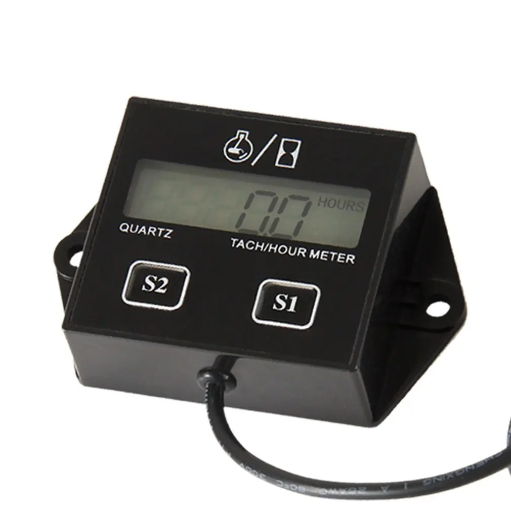 

High Performance Car Digital Engine Tach Tachometer Hour Meter Inductive for Motorcycle Car Motor Stroke Engine