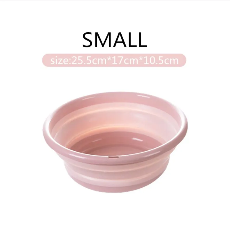 small pink Портативный складной ведро умывальник для кемпинга водонепроницаемый складной бассейн силиконовый умывальник складной рыболовное ведро для мойки автомобилей чистящие средства - Цвет: small pink