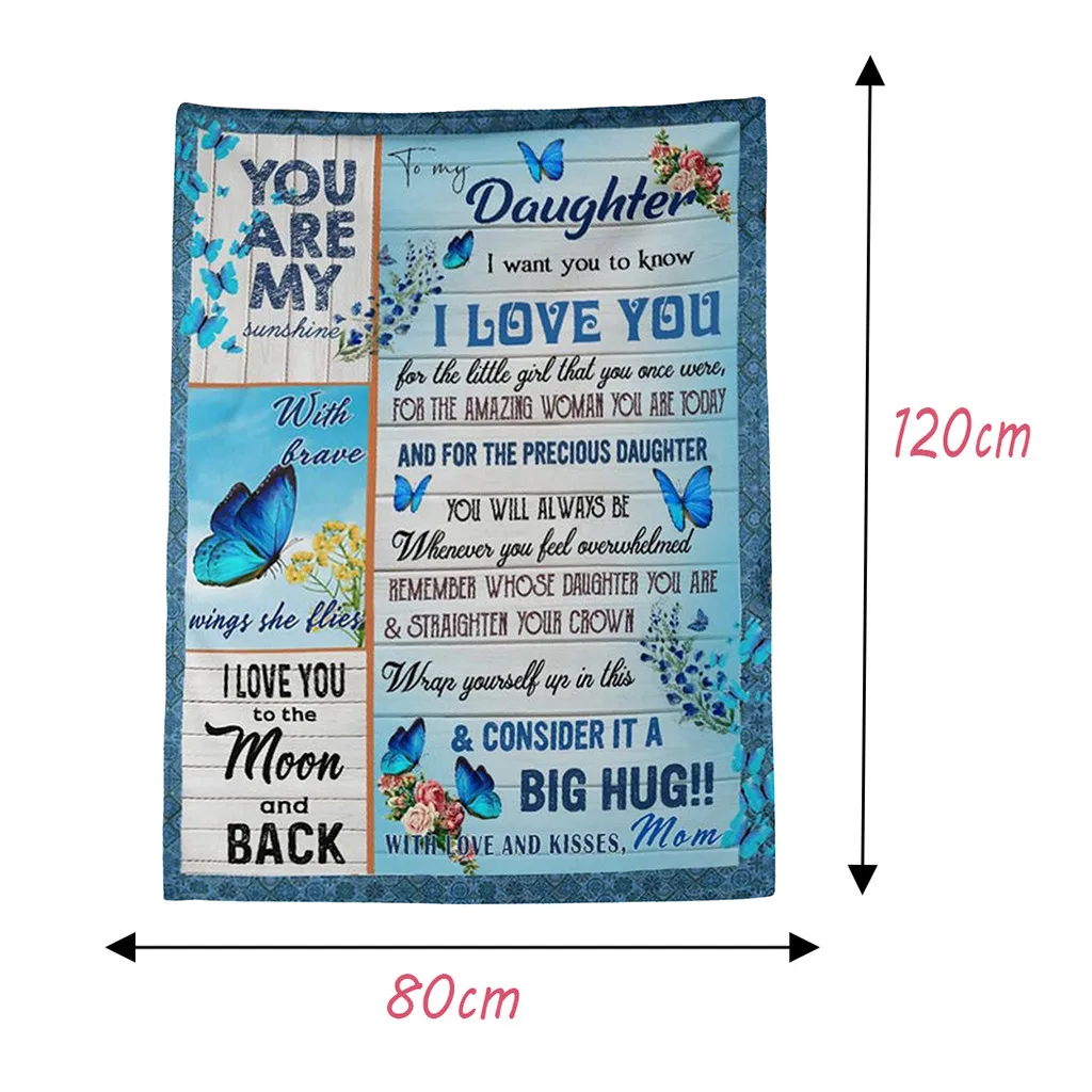 

Text Throw Blanket Silent Warm Whisper Bedding Gift for Wife Kids Encourage Sweet Words Blanket Sofa Nap Body Wrap Cover