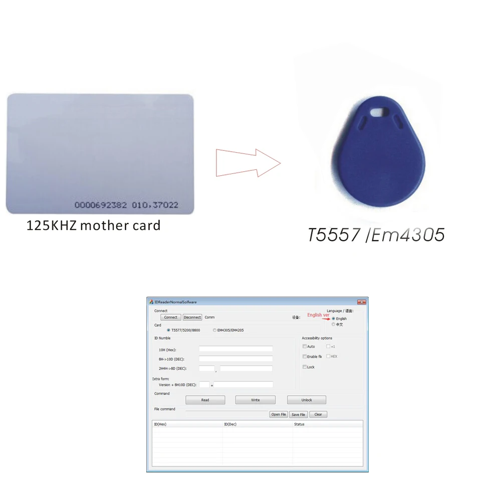 RFID Копир 125 кГц EM4100 Cloner писатель Дубликатор Программист считыватель + 5 шт. EM4305 T5577