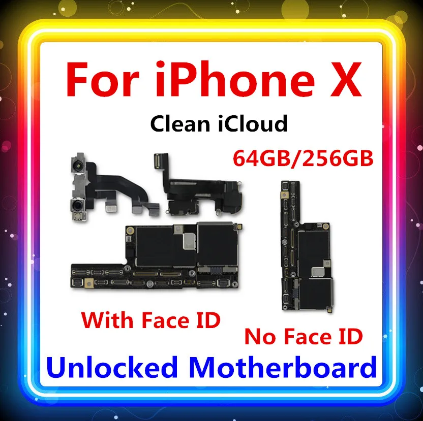 Для iPhone X материнская плата с/withtout Face ID Заводская разблокировка оригинальная X материнская плата IOS полный чип с задней камерой заменена