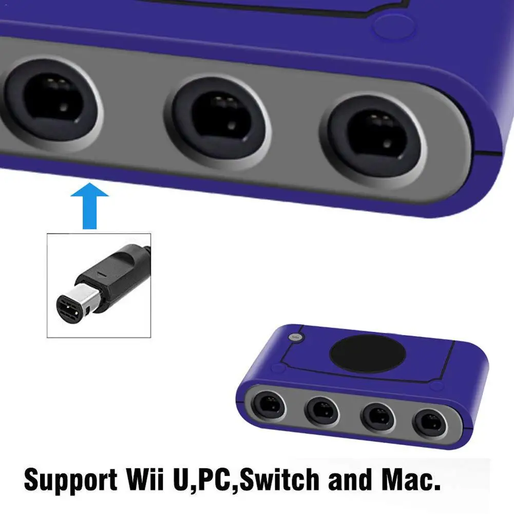 Фиолетовый адаптер контроллера Gamecube с usb-разъемом для переключателя ПК и WII U для игровой адаптер рукоятки