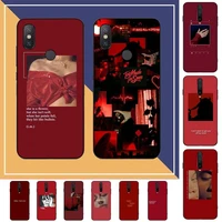 fhnblj retro red art lyrics aesthetic phone case for redmi note 7 8 9 6 5 4 x pro 8t 5a
