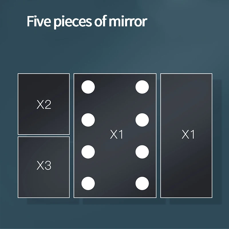 

Adjustable LED Mirror Professional Makeup Mirror Large 8 LED Light Press Sensor 2X3X Zoom Portable Three-Sided Folding