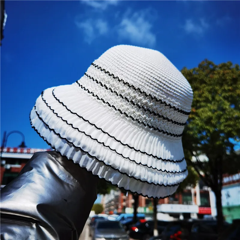 

Соломенная шляпа женская, складывающаяся, летняя, кружевная, от солнца, 2021