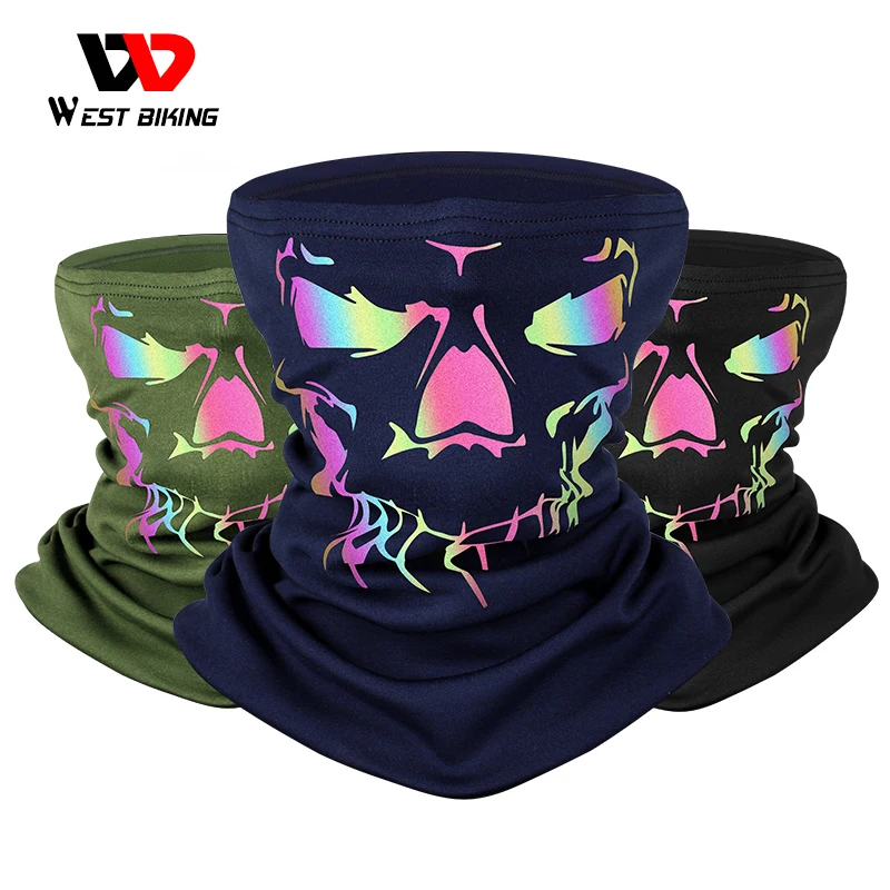 

WEST BIKING Winter Sport Scarf Reflective 3D Print Warm Windproof Face Cover Men Women Bicycle Bandana Outdoor Cycling Headwear