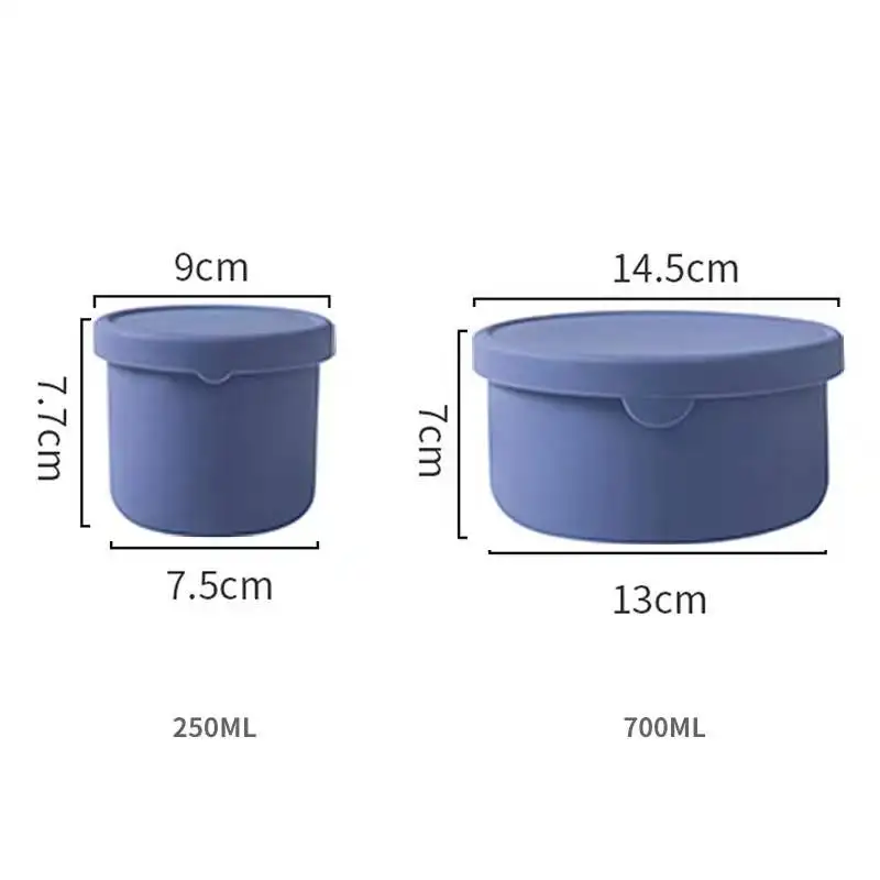 

Gel Crisper Fresh-Keeping Box With Lid and Scale Microwave Heating Cup Lunch Box Can Freeze Silicone Fruit and Vegetable Bento