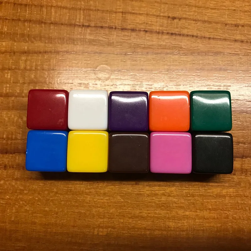 10 colors 10 шт./компл. пустой паззл с игральными кубиками игра Отправить для детей в возрасте 6, кубика Сделай Сам игра аксессуар 16 мм - Цвет: 10 colors