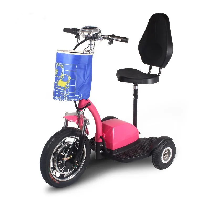 Pink backrest Электрический скутер Citycoco с литиевой батареей, светодиодный автомобиль, простые детские сиденья, 3 круглых колеса, мотоцикл для пожилых людей, светодиодный скутер - Цвет: Pink backrest