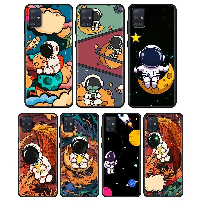 

Soft TPU Case for Samsung Galaxy A32 A52 A72 4G A21S A51 A71 A12 A02S A21 EU A41 A31 5G Phone Coque Shell Star Astronaut Cute