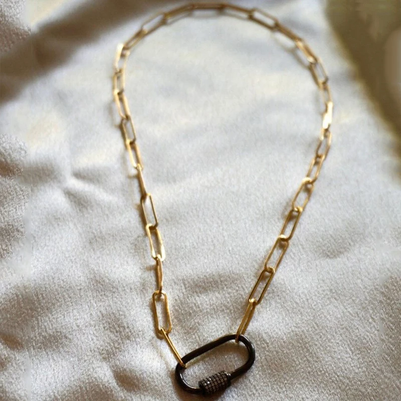 Простое дизайнерское женское ожерелье из нержавеющей стали неувядающая цепь в