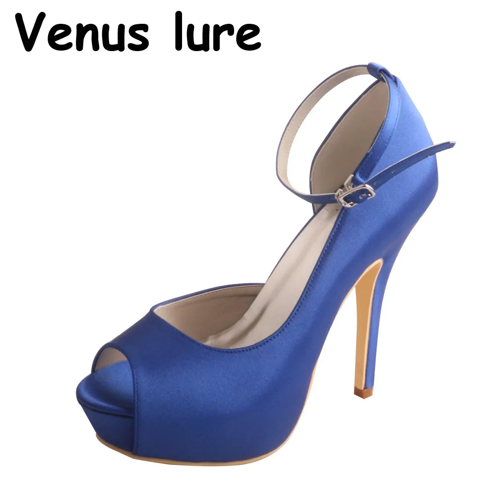 

23 Colors Women Comfortable Platform Bridal Wedding Party Shoes Royal Blue