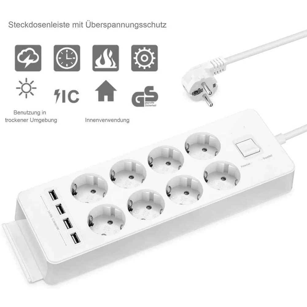 Несколько Мощность полосы ЕС розетка 4/6/8 способ электрические розетки USB зарядка
