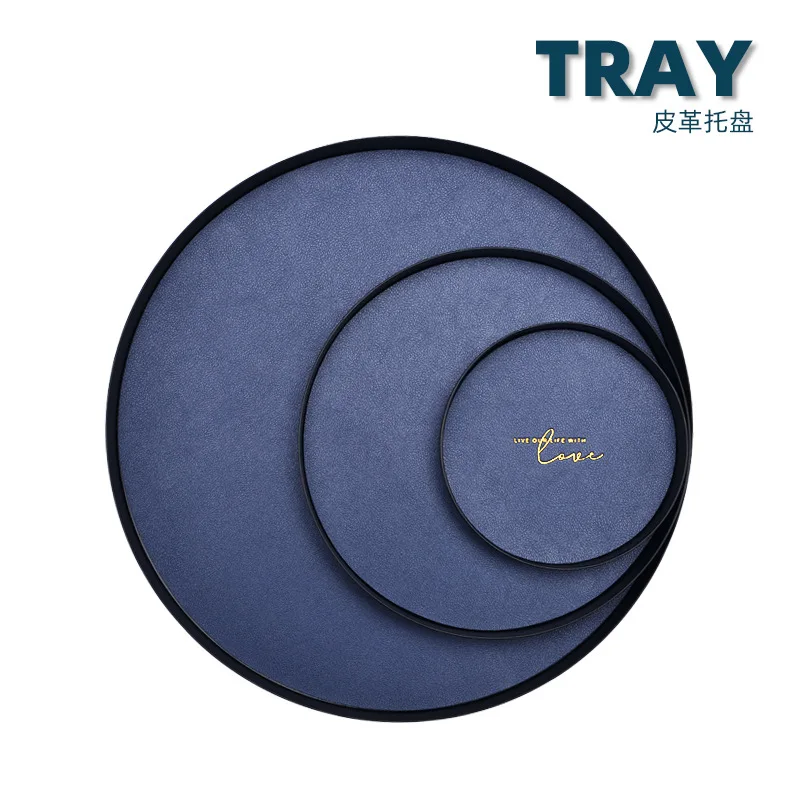 

Tray geometric leather pad metal wrought iron storage tray Nordic cosmetics sundries storage