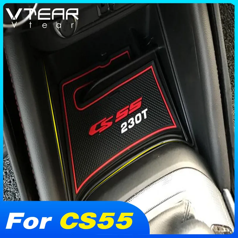 

Vtear Car Armrest Storage Box ABS Decoration Interior Details Central Control Cup Holder Accessories Parts For Changan CS55 2020