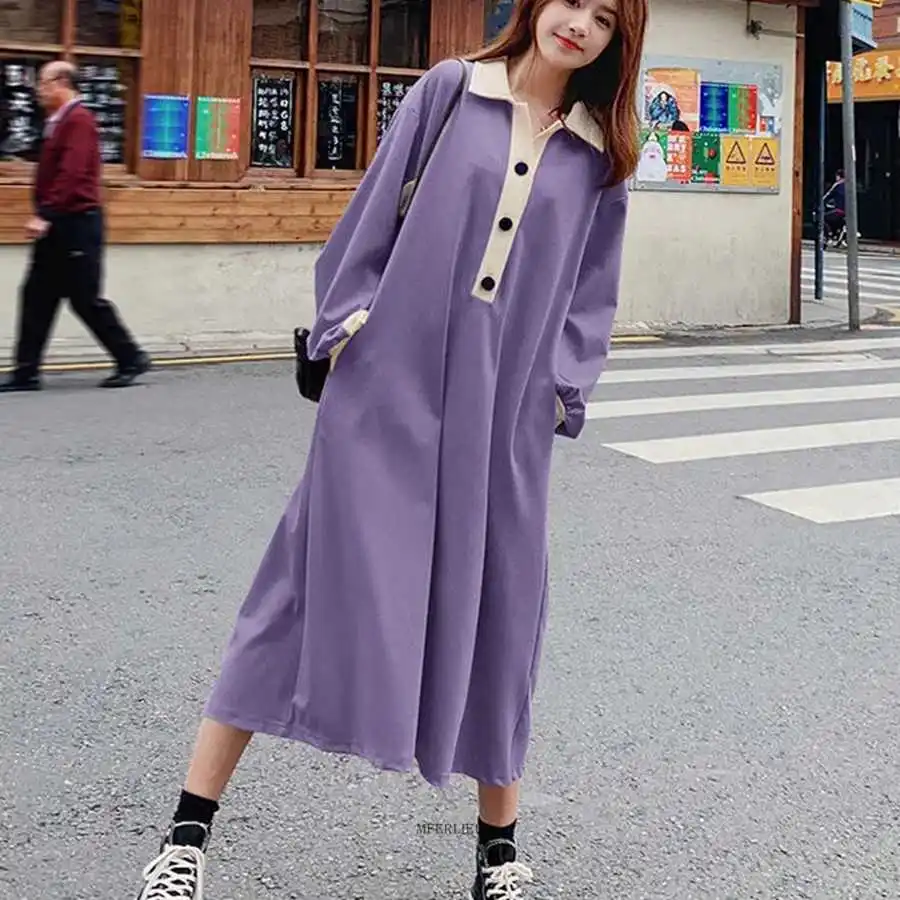 

Женское платье размера плюс 6XL 150 кг, платье с отложным воротником и длинным рукавом, женское повседневное большое винтажное платье, платья