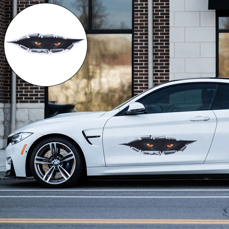 

Car Styling Funny Cat Eyes Peeking Car Sticker Waterproof Peeking Monster Cartoon Cat Auto Accessories Cover for All Cars