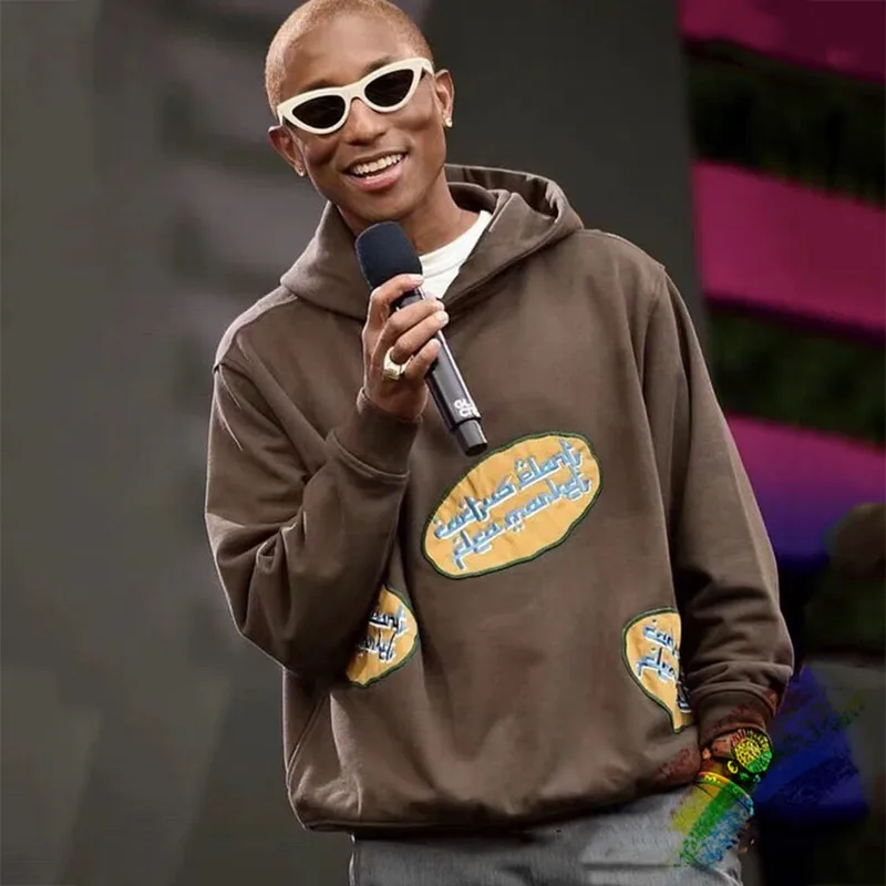 Kanye CPFM. XYZ арабский логотип коричневый худи с капюшоном для мужчин и женщин 1:1