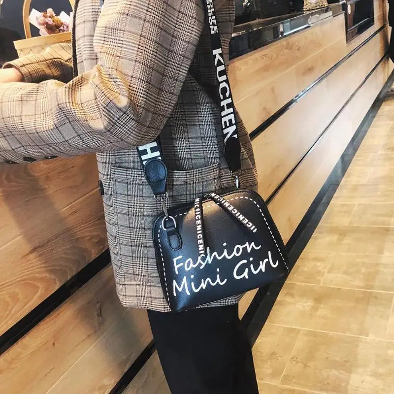 Модная женская сумка с широким плечевым ремнем из искусственной кожи Курьерская