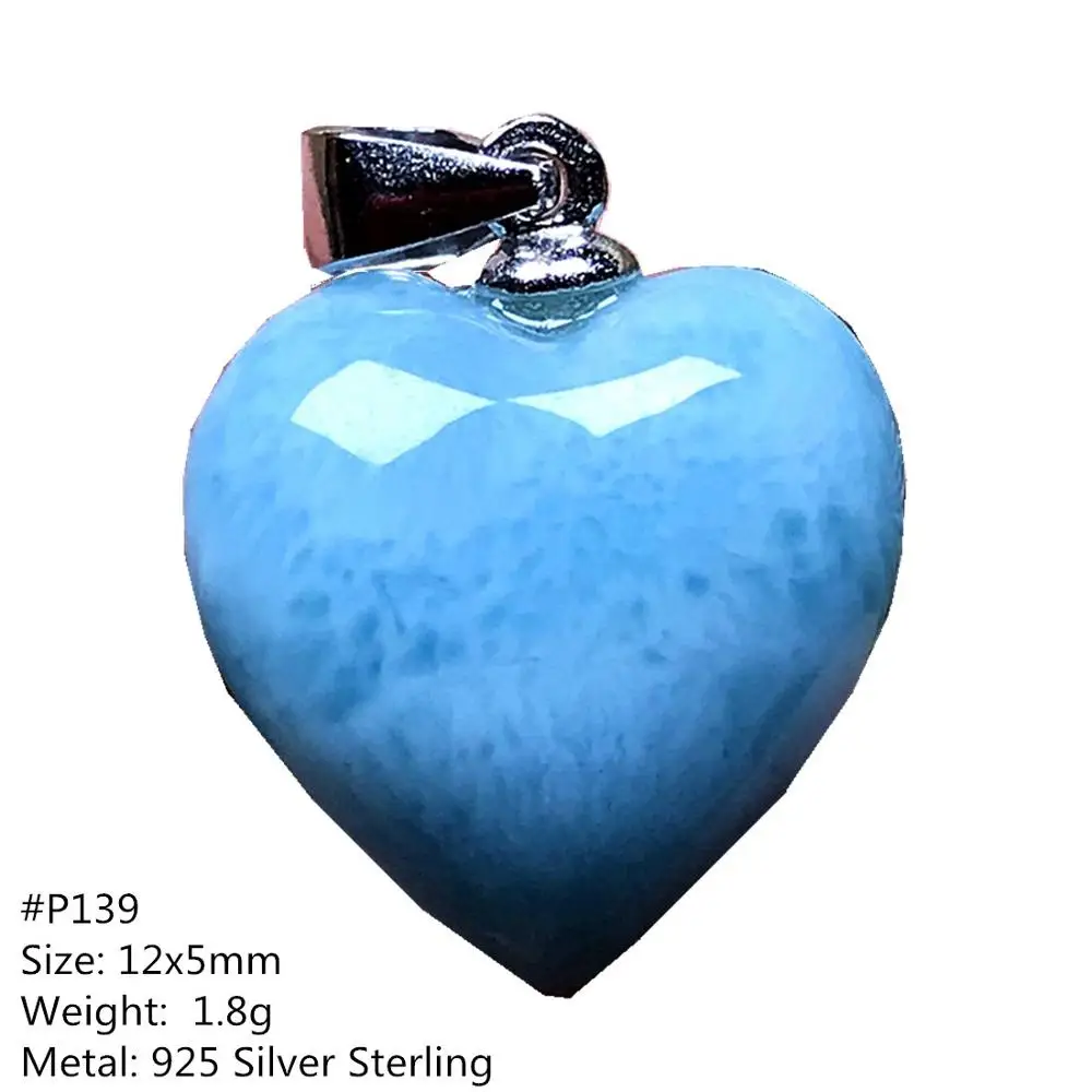 Подвеска Larimar 100% натуральное сердце синий цвет для женщин мужчин бисер