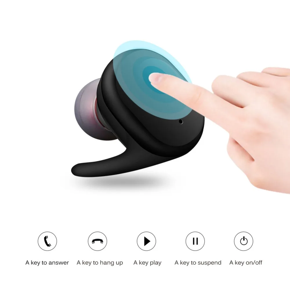 Мини невидимые TWS беспроводные bluetooth наушники с микрофоном громкой связи умные