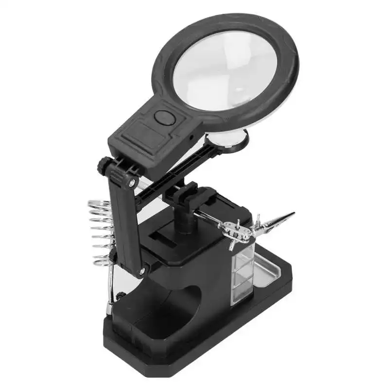 

Welding Magnifying Glass Holder Magnifier Soldering Station LED Light Magnifying Glass Stand Holder USB for Repairing