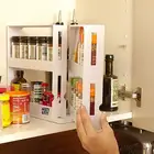 Кухонный вращающийся стеллаж для хранения бутылок, 2 уровня