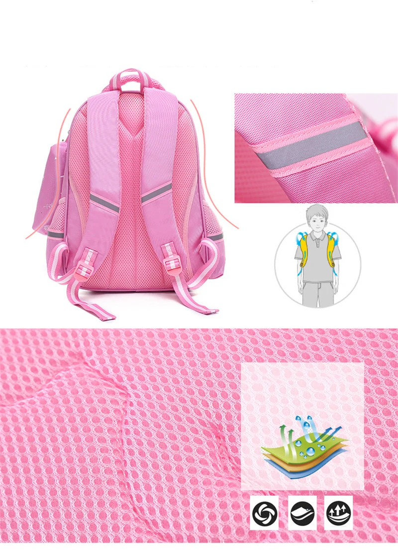 Bags Girls Backpacks Children School Cute For Girls Orthopedic Waterproof Kids School Bag with Reflective Strip Mochila Escolar