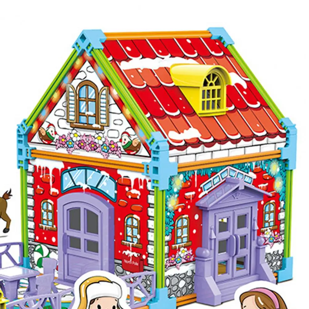 

2021 New Style Puzzle House Model Educational Toy Painting Coloring 3D Jigsaw for Kids Parent-child Game Props Kid Toy Gifts