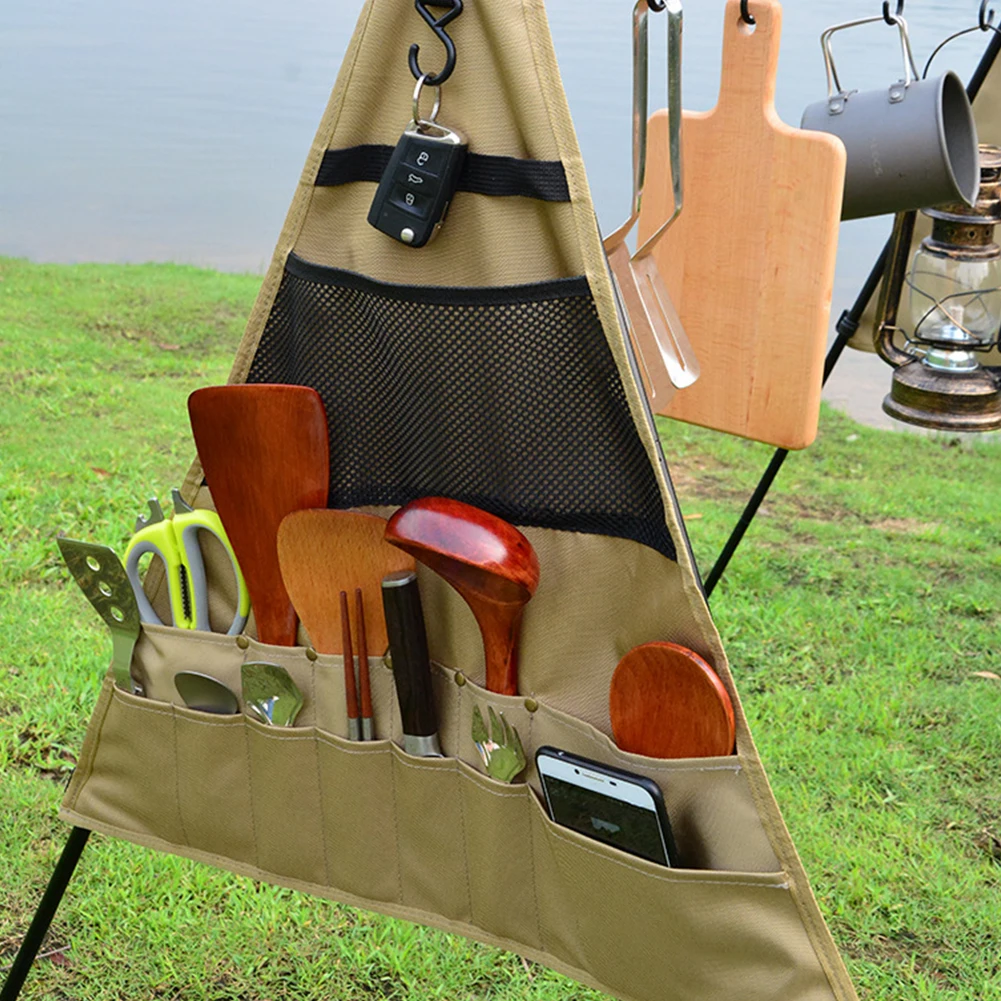 

900D Oxford Cloth Camping Picnic Bag Portable Outdoor Tableware Bag Hangable Cutlery Organizer camping equipment travel