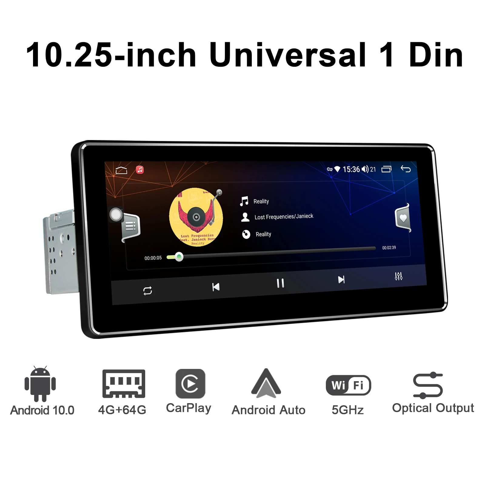 저렴한 10.25 인치 단일 딘 터치 스크린 안드로이드 10.0 자동차 헤드 유닛 범용 테이프 레코더 안드로이드 자동 무선 Carplay Autoradio 4G