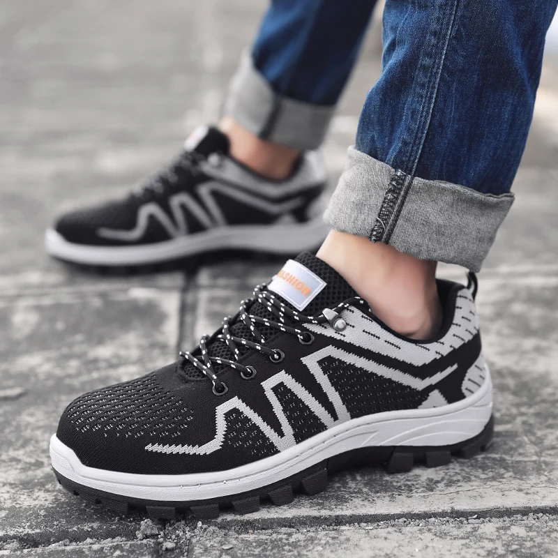 Мужская обувь из нержавеющей стали защита от проколов легкие теплые кроссовки