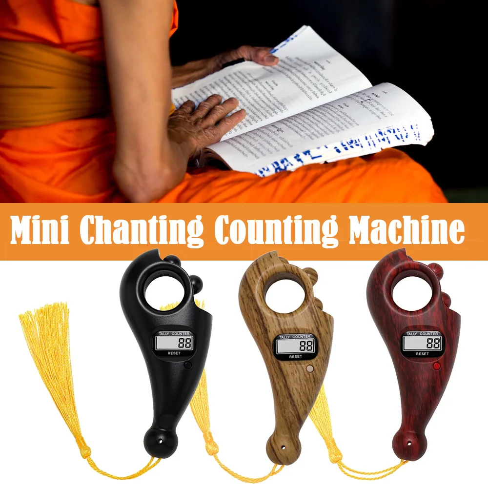 

Home Crafts Buddha Beads Finger Counter Digital Display Counter With Button Reset For Church Muslim Buddhist Ornaments Decor